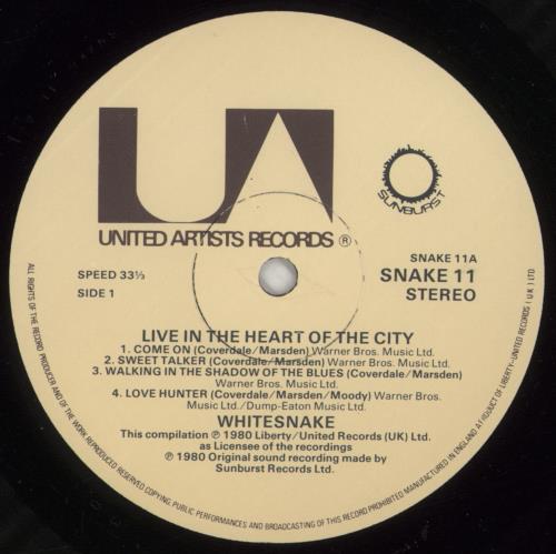 Whitesnake Live.... In The Heart Of The City - Complete - Shrink 2-LP vinyl record set (Double LP Album) UK WHI2LLI874764