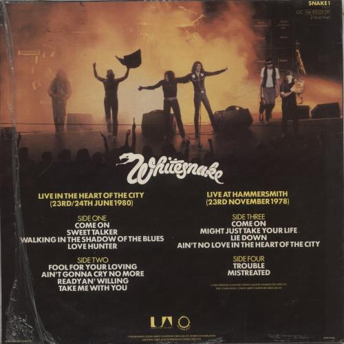 Whitesnake Live.... In The Heart Of The City - Complete - Shrink 2-LP vinyl record set (Double LP Album) UK WHI2LLI874764