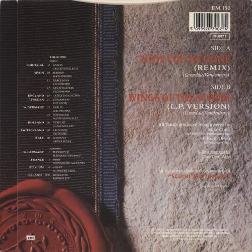 Whitesnake Now You're Gone (Remix) 7" vinyl single (7 inch record / 45) UK WHI07NO502455