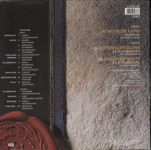 Whitesnake Now You're Gone 12" vinyl single (12 inch record / Maxi-single) UK WHI12NO16273