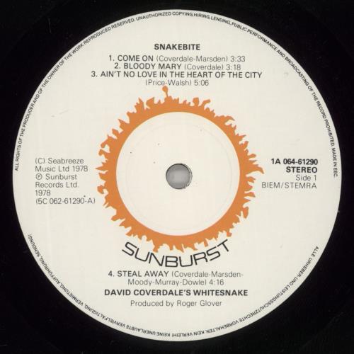 Whitesnake Snakebite + Inner vinyl LP album (LP record) Dutch WHILPSN756078