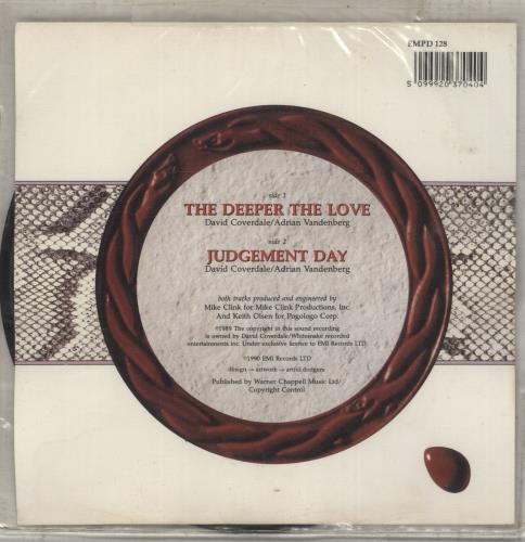 Whitesnake The Deeper The Love 7" vinyl picture disc (7 inch picture disc single) UK WHI7PTH16724