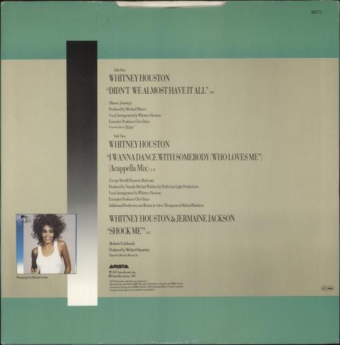 Whitney Houston Didn't We Almost Have It All 12" vinyl single (12 inch record / Maxi-single) UK HOU12DI22045