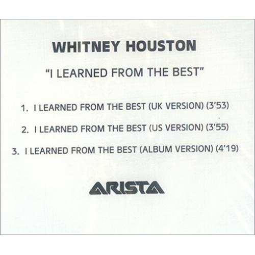 Whitney Houston I Learned From The Best - 3-Track CD-R acetate UK HOUCRIL149617