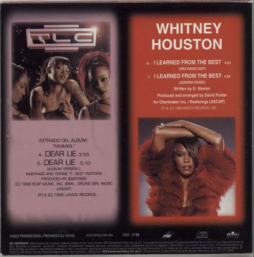 Whitney Houston I Learned From The Best CD single (CD5 / 5") Mexican HOUC5IL153173