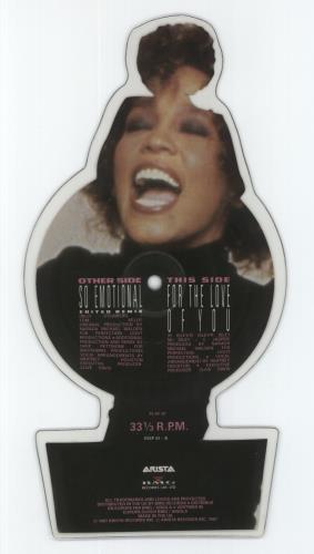 Whitney Houston So Emotional - No Plinth shaped picture disc (picture disc vinyl record) UK HOUSHSO67447