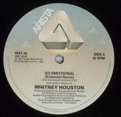 Whitney Houston So Emotional 12" vinyl single (12 inch record / Maxi-single) UK HOU12SO19378