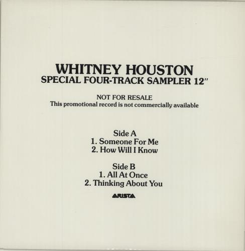 Whitney Houston Special 4-track Sampler 12'' - Someone For Me 12" vinyl single (12 inch record / Maxi-single) UK HOU12SP681284