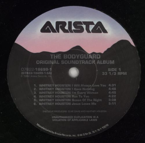 Whitney Houston The Bodyguard - 1st vinyl LP album (LP record) US HOULPTH869372