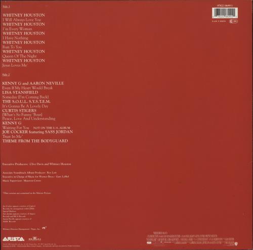 Whitney Houston The Bodyguard vinyl LP album (LP record) German HOULPTH875011