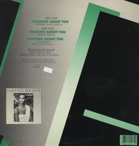 Whitney Houston Thinking About You - Green Tint Slv 12" vinyl single (12 inch record / Maxi-single) US HOU12TH20234