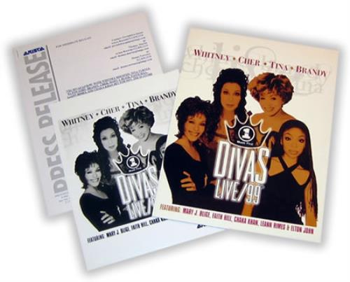 Whitney Houston VH1 Divas Live/99 media press pack US HOUPPVH157280
