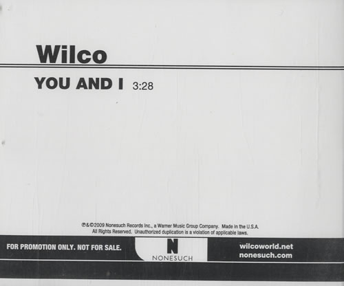 Wilco You And I CD single (CD5 / 5") US WLCC5YO484931