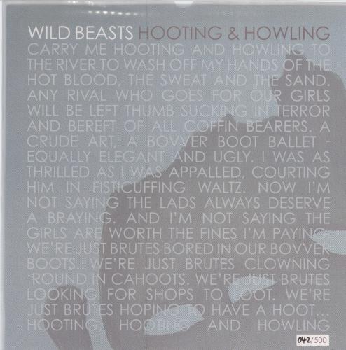 Wild Beasts Hooting & Howling - Pink Vinyl + Numbered 10" vinyl single (10 inch record) UK WJU10HO780423