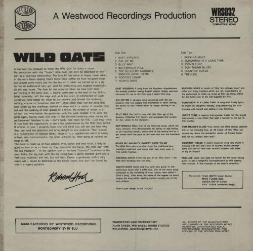 Wild Oats Wild Oats - EX vinyl LP album (LP record) UK 0SLLPWI754734