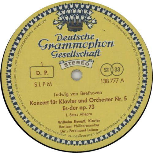 Wilhelm Kempff Beethoven: Klavierkonzert Nr.5 Es-Dur, Op. 73 - 2nd vinyl LP album (LP record) German W2LLPBE612026