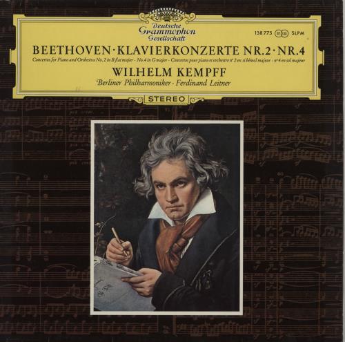 Wilhelm Kempff Beethoven: Klavierkonzerte Nr.2  & Nr. 4 - Small tulip label vinyl LP album (LP record) German W2LLPBE750603