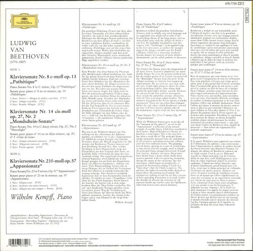 Wilhelm Kempff Beethoven: Piano Sonatas vinyl LP album (LP record) German W2LLPBE716652