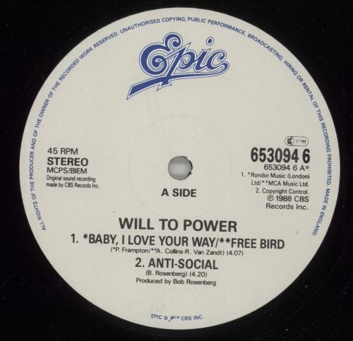 Will To Power Freebaby EP 12" vinyl single (12 inch record / Maxi-single) UK WTP12FR658902