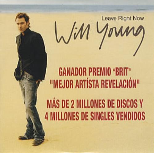 Will Young Leave Right Now CD single (CD5 / 5") Spanish WYOC5LE311285