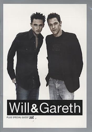 Will Young Will & Gareth tour programme UK WYOTRWI319324