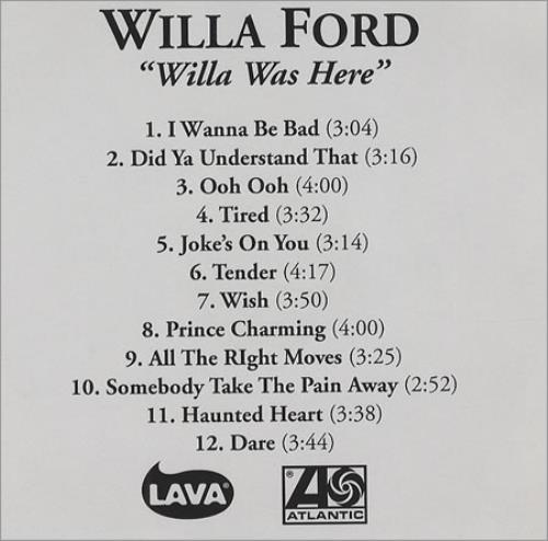 Willa Ford Willa Was Here CD-R acetate US W-FCRWI189682