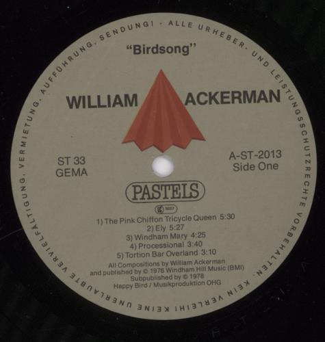William Ackerman Birdsong vinyl LP album (LP record) German WACLPBI892608