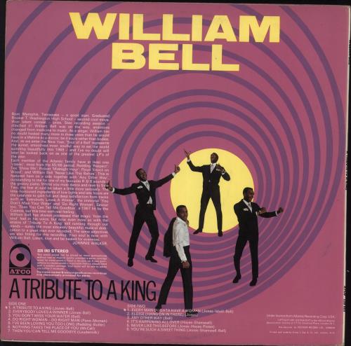William Bell A Tribute To A King vinyl LP album (LP record) UK WBELPAT727923