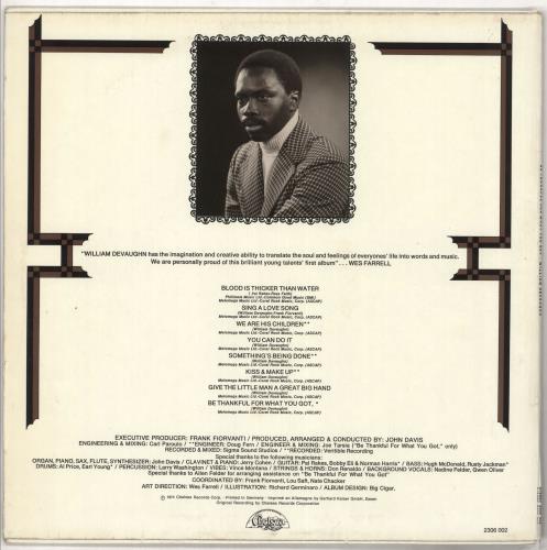 William DeVaughn Be Thankful For What You Got vinyl LP album (LP record) German WJQLPBE727836