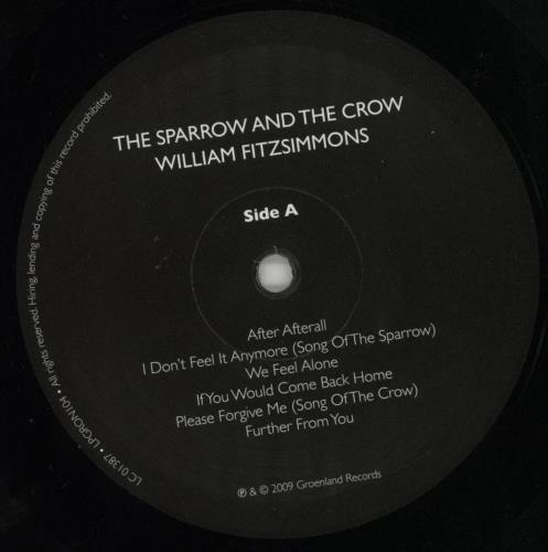 William Fitzsimmons The Sparrow And The Crow vinyl LP album (LP record) UK 8I3LPTH851565
