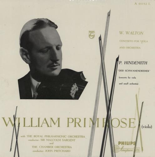 William Primrose Walton: Concerto For Viola And Orchestra vinyl LP album (LP record) UK 23WLPWA761743
