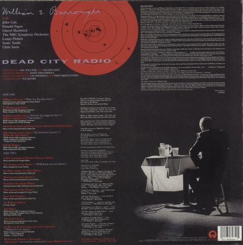 William S. Burroughs Dead City Radio vinyl LP album (LP record) US WBULPDE112800