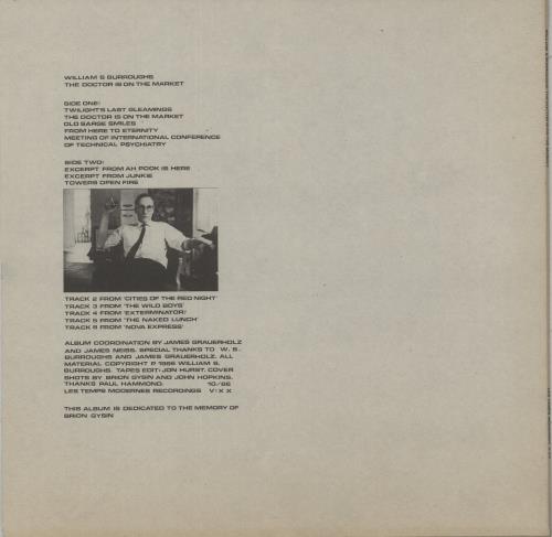 William S. Burroughs The Doctor Is On The Market + Press Kit vinyl LP album (LP record) UK WBULPTH863921
