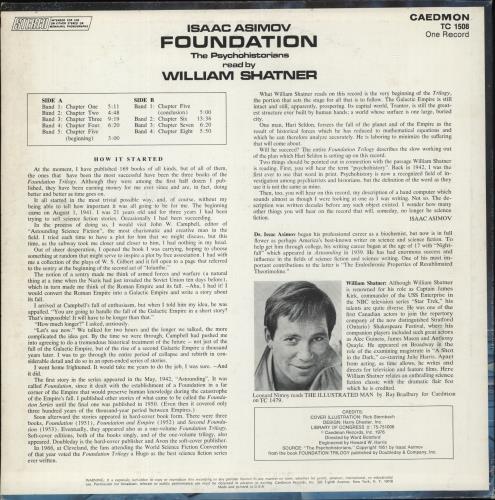 William Shatner Foundation: The Psychohistorians vinyl LP album (LP record) US W-SLPFO636759
