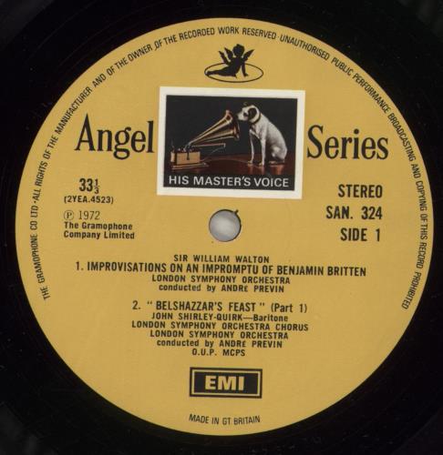 William Walton Belshazzar's Feast vinyl LP album (LP record) UK WCFLPBE887170