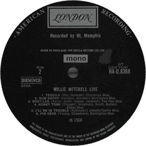 Willie Mitchell Live vinyl LP album (LP record) UK WLYLPLI640257