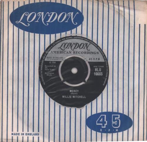 Willie Mitchell Mercy 7" vinyl single (7 inch record / 45) UK WLY07ME670004