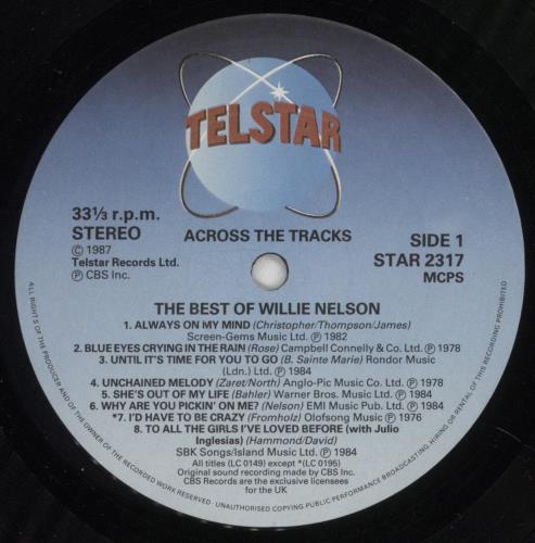 Willie Nelson Across The Tracks vinyl LP album (LP record) UK WNLLPAC387182