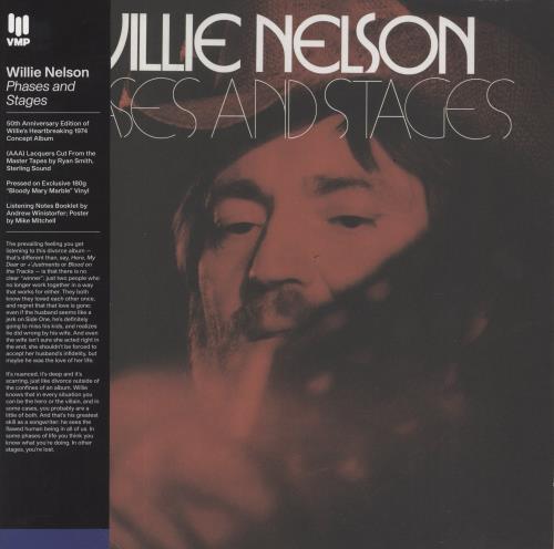 Willie Nelson Phases And Stages - 180gm Red w/ Black Marble Vinyl vinyl LP album (LP record) US WNLLPPH856790