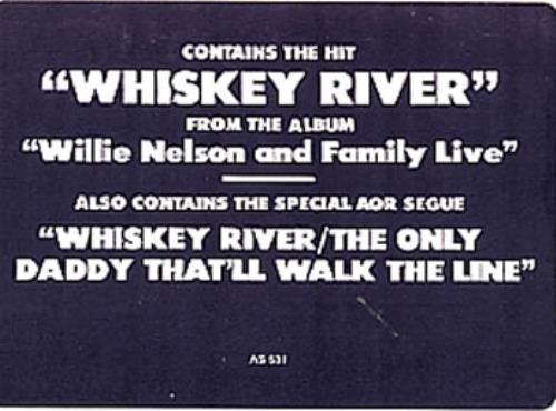 Willie Nelson Whiskey River 12" vinyl single (12 inch record / Maxi-single) US WNL12WH312659