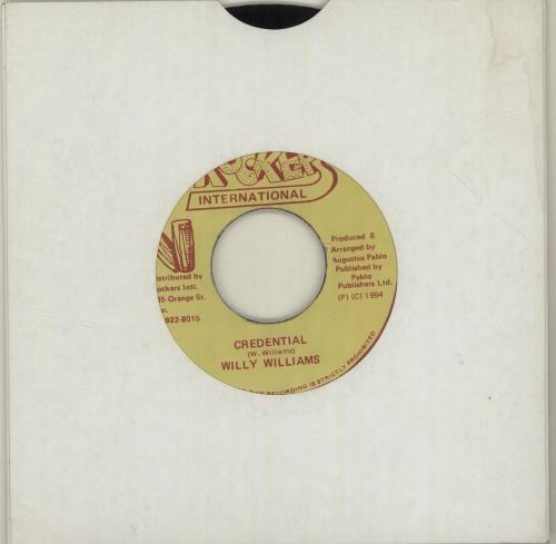 Willy Williams Credential 7" vinyl single (7 inch record / 45) Jamaican YMX07CR687827