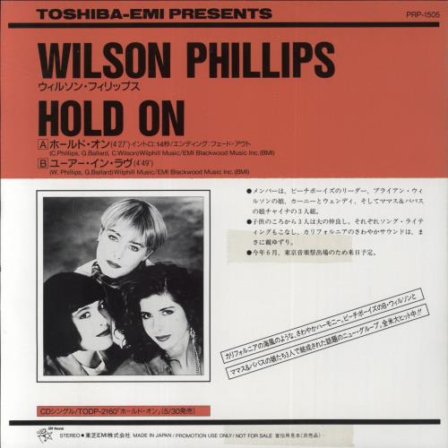 Wilson Phillips Hold On 7" vinyl single (7 inch record / 45) Japanese WPH07HO151409