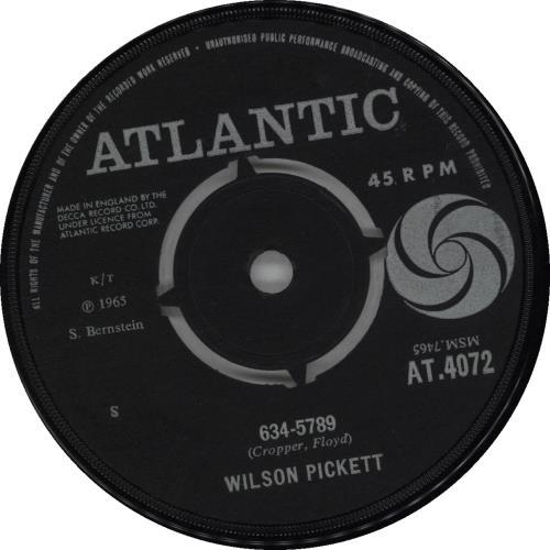 Wilson Pickett 634-5789 7" vinyl single (7 inch record / 45) UK WP.07670190