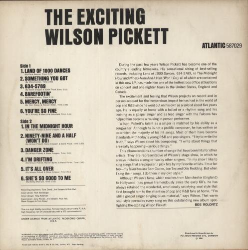 Wilson Pickett The Exciting Wilson Pickett vinyl LP album (LP record) UK WP.LPTH529112