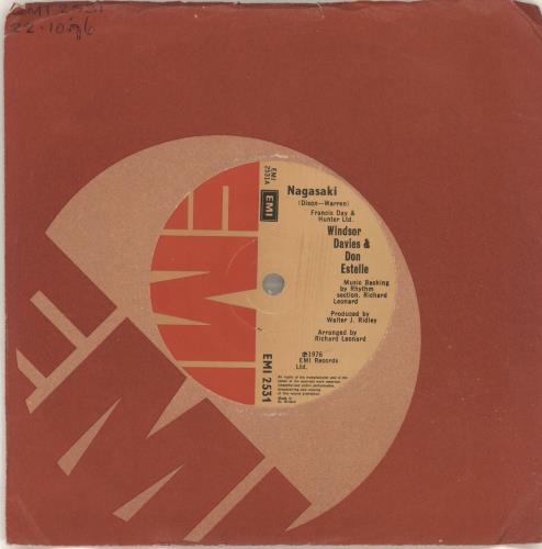 Windsor Davies & Don Estelle Nagasaki 7" vinyl single (7 inch record / 45) UK D&E07NA694312