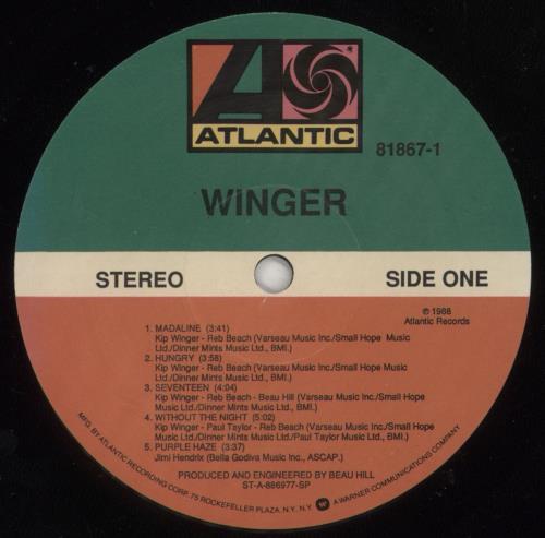 Winger Winger - EX vinyl LP album (LP record) US WNGLPWI874832