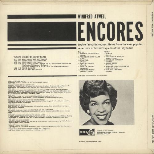 Winifred Atwell Encores vinyl LP album (LP record) UK WNFLPEN749282