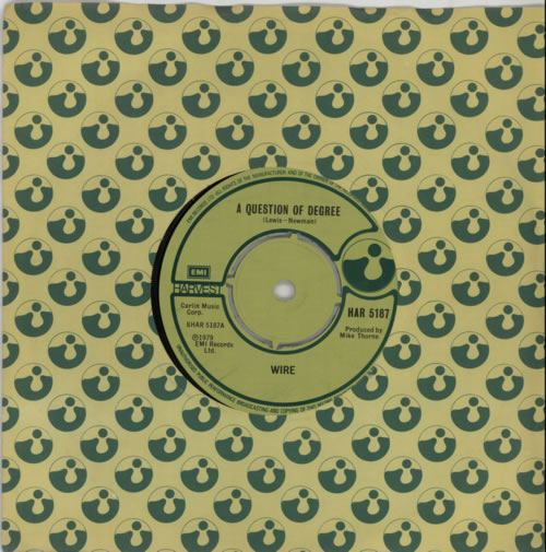 Wire A Question Of Degree 7" vinyl single (7 inch record / 45) UK WIR07AQ601097