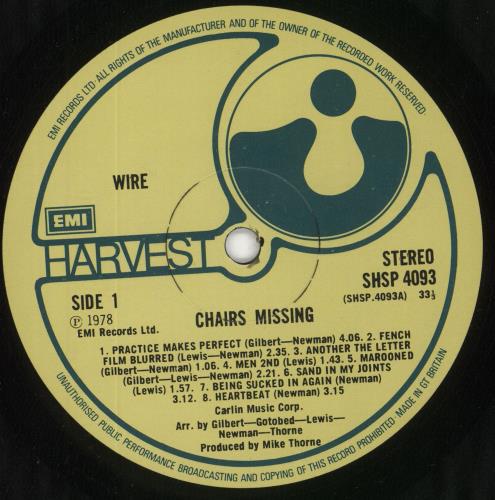 Wire Chairs Missing vinyl LP album (LP record) UK WIRLPCH724002