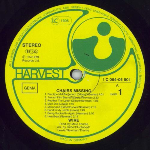Wire Chairs Missing vinyl LP album (LP record) German WIRLPCH817266
